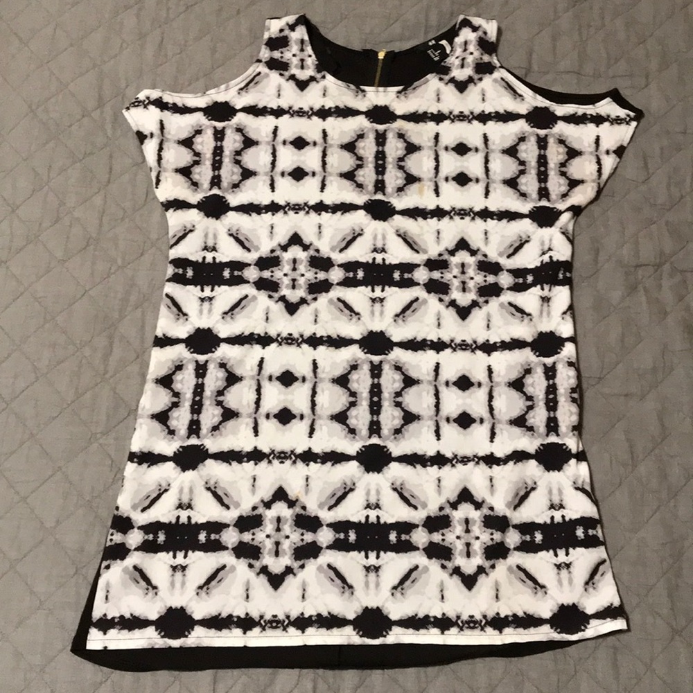 Off the shoulder print dress